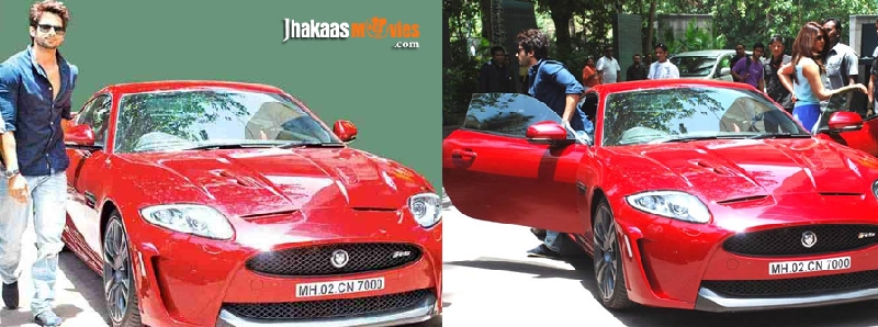 Shahid Kapoor with his Jaguar A Car