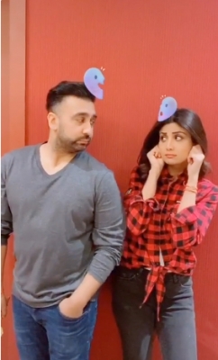 Actress Shilpa Shetty with her husband Raj Kundra.