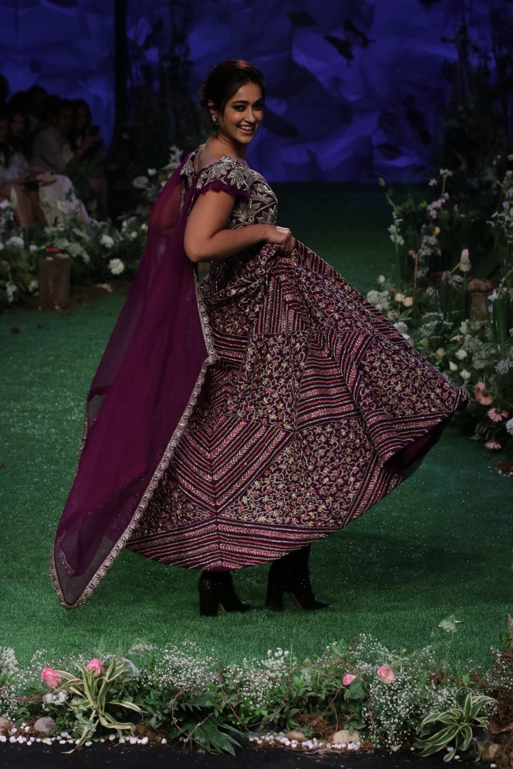 Mumbai: Actress Athiya Shetty walks the ramp on Day 6 of the Lakme Fashion Week Summer/Resort 2020, in Mumbai on Feb 16, 2020. (Photo: IANS)