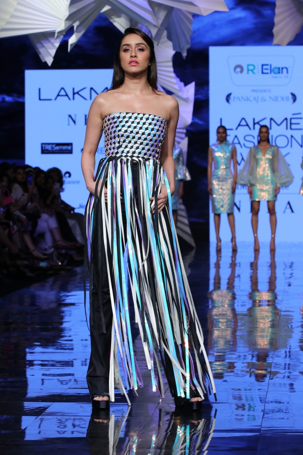 Mumbai: Actress Shraddha Kapoor walks the ramp showcasing the collection of Rielan by fashion designers Pankaj And Nidhi on Day 5 of the Lakme Fashion Week Summer/Resort 2020, in Mumbai on Feb 15, 2020. (Photo: IANS)