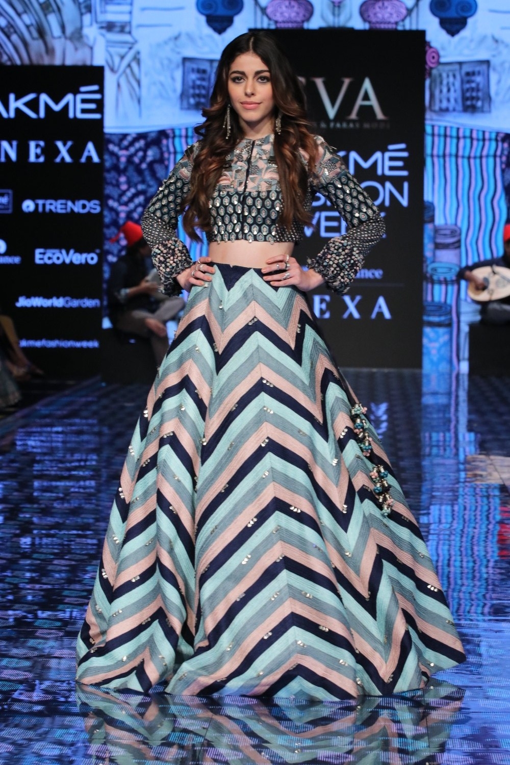 Mumbai: Actress Alaya Furniturewala walks the ramp for fashion designers Sonam & Paras Modi on Day 5 of the Lakme Fashion Week Summer/Resort 2020, in Mumbai on Feb 15, 2020. (Photo: IANS)