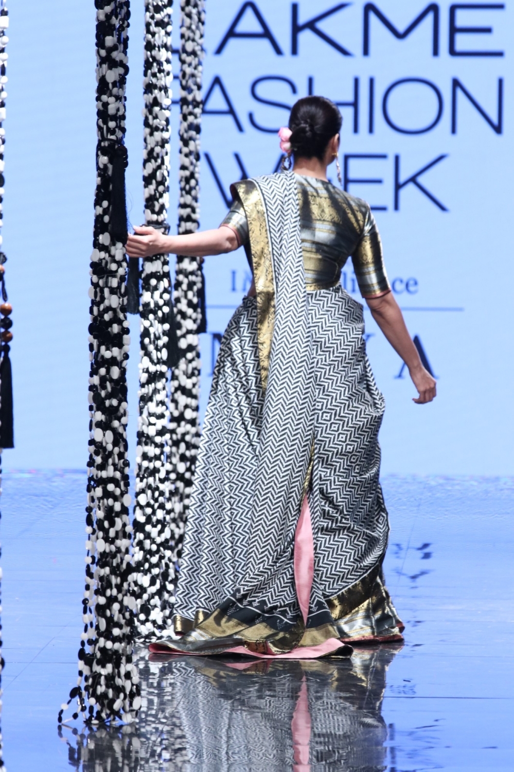 Mumbai: Actress Tabu showcases the creation of Fashion designer Gaurang Shah during show titled 'Garam Masala' on Day 4 of the Lakme Fashion Week Summer/Resort 2020, in Mumbai on Feb 14, 2020. (Photo: IANS)
