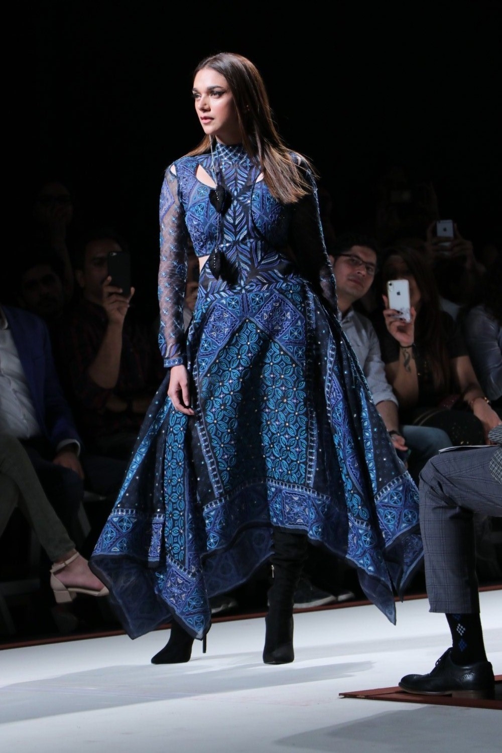 Mumbai: Actress Aditi Rao Hydari walks the ramp in fashion designer Ritu Kumar's creation on Day 3 of the Lakme Fashion Week Summer/Resort 2020, in Mumbai on Feb 13, 2020. (Photo: IANS)