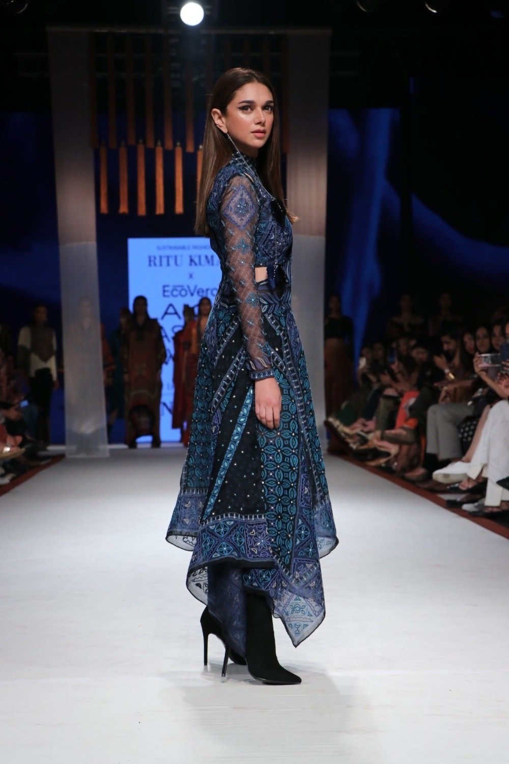 Mumbai: Actress Aditi Rao Hydari walks the ramp in fashion designer Ritu Kumar's creation on Day 3 of the Lakme Fashion Week Summer/Resort 2020, in Mumbai on Feb 13, 2020. (Photo: IANS)