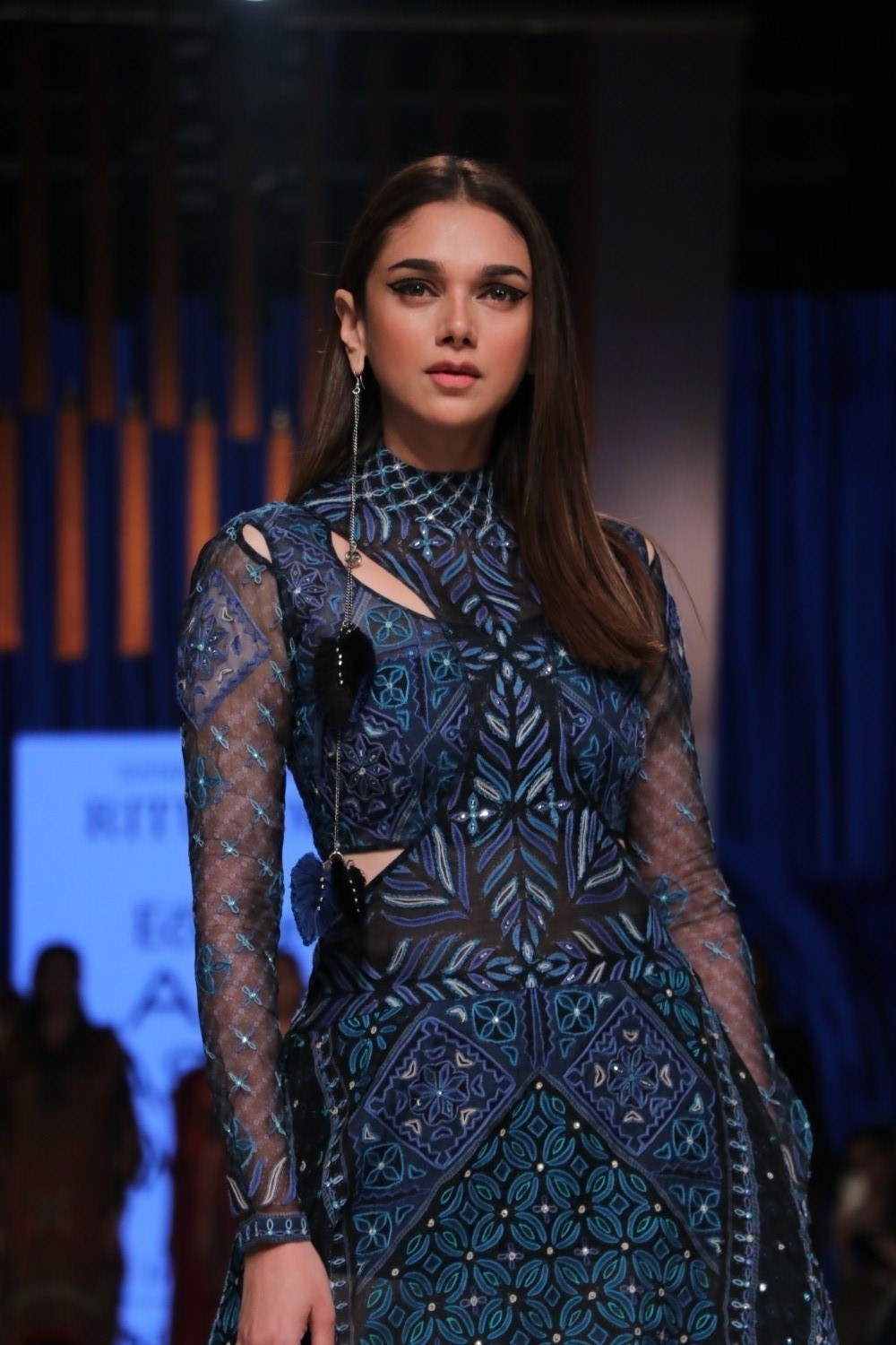 Mumbai: Actress Aditi Rao Hydari walks the ramp in fashion designer Ritu Kumar's creation on Day 3 of the Lakme Fashion Week Summer/Resort 2020, in Mumbai on Feb 13, 2020. (Photo: IANS)