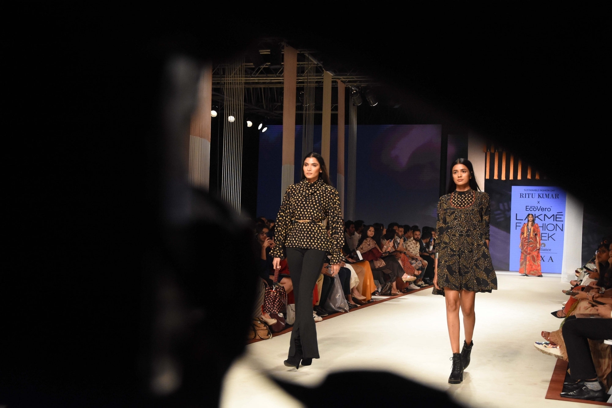 Mumbai: Models walks the ramp showcasing fashion designer Ritu Kumar's creations on Day 3 of the Lakme Fashion Week Summer/Resort 2020, in Mumbai on Feb 13, 2020. (Photo: IANS)