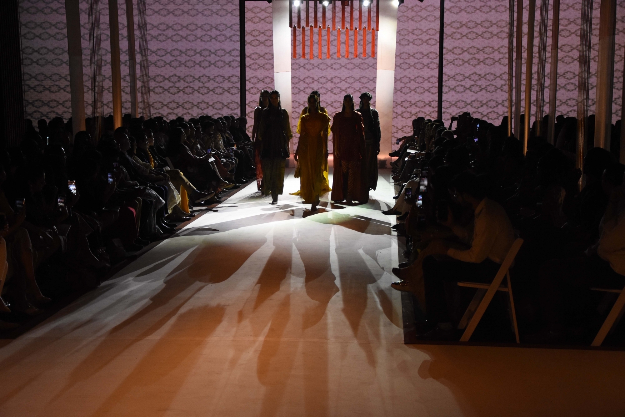 Mumbai: Models walks the ramp showcasing fashion designer Ritu Kumar's creations on Day 3 of the Lakme Fashion Week Summer/Resort 2020, in Mumbai on Feb 13, 2020. (Photo: IANS)