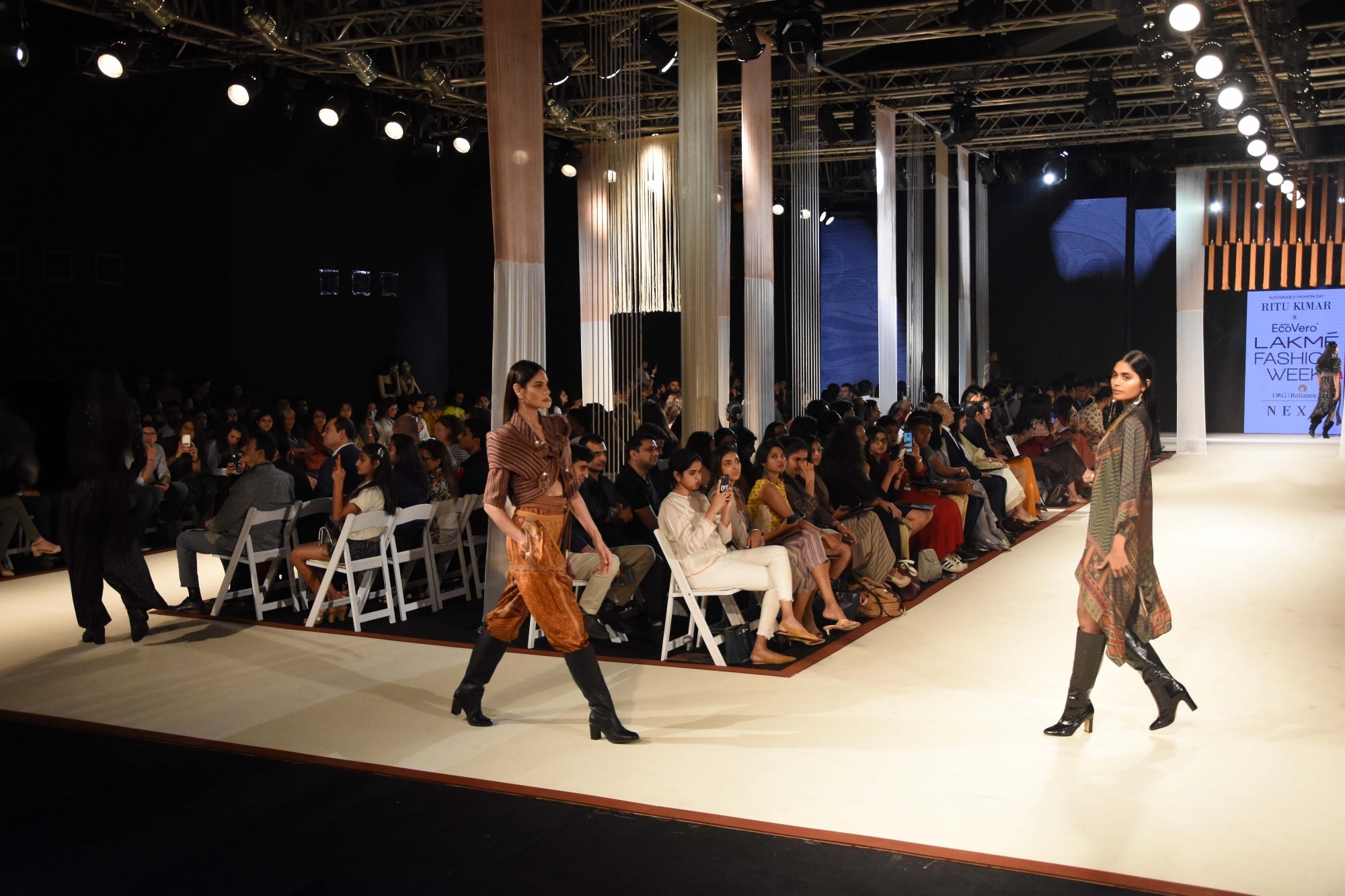 Mumbai: Models walks the ramp showcasing fashion designer Ritu Kumar's creations on Day 3 of the Lakme Fashion Week Summer/Resort 2020, in Mumbai on Feb 13, 2020. (Photo: IANS)