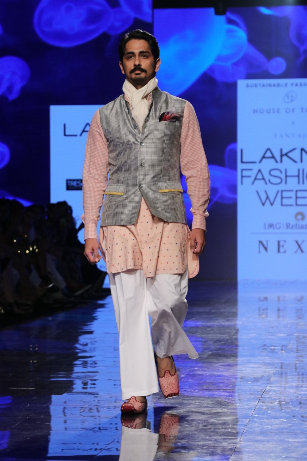 Mumbai: Actor Siddharth Suryanarayan walks the ramp for 'House Of Three X Tantajo' on Day 3 of the Lakme Fashion Week Summer/Resort 2020, in Mumbai on Feb 13, 2020. (Photo: IANS)