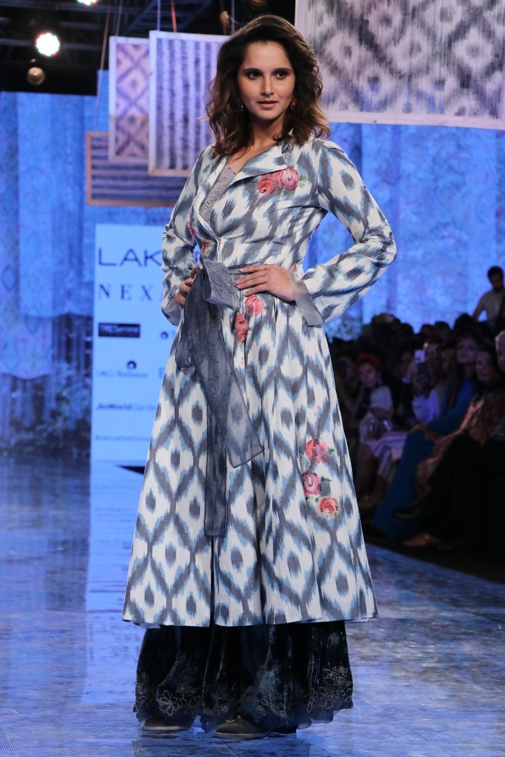 Mumbai: Indian Tennis star and showstopper Sania Mirza walks the ramp for designer Rina Singh on Day 3 of the Lakme Fashion Week Summer/Resort 2020, in Mumbai on Feb 13, 2020. (Photo: IANS)