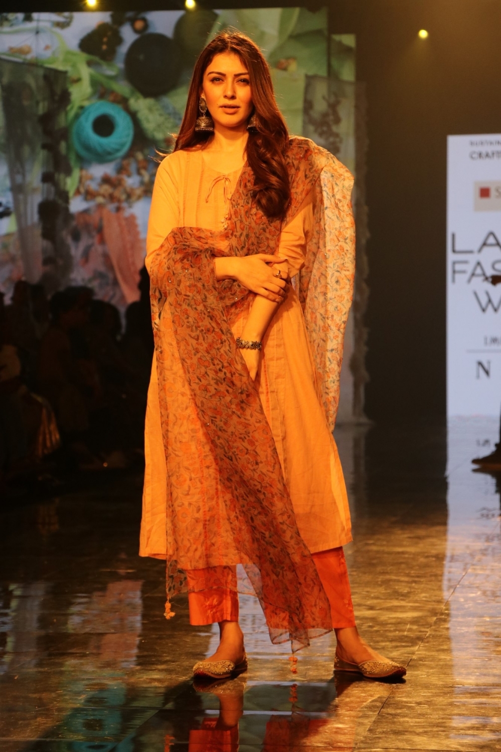 Mumbai: Actress Hansika Motwani at Lakme Fashion Week Summer/Resort 2020, in Mumbai on Feb 13, 2020. (Photo: IANS)