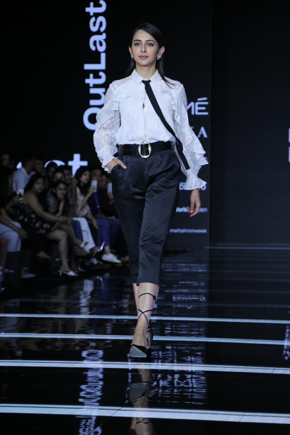 Mumbai: Actress Rakul Preet Singh showcases the creation of Ajio on Day 2 of the Lakme Fashion Week Summer/Resort 2020, in Mumbai on Feb 12, 2020. (Photo: IANS)