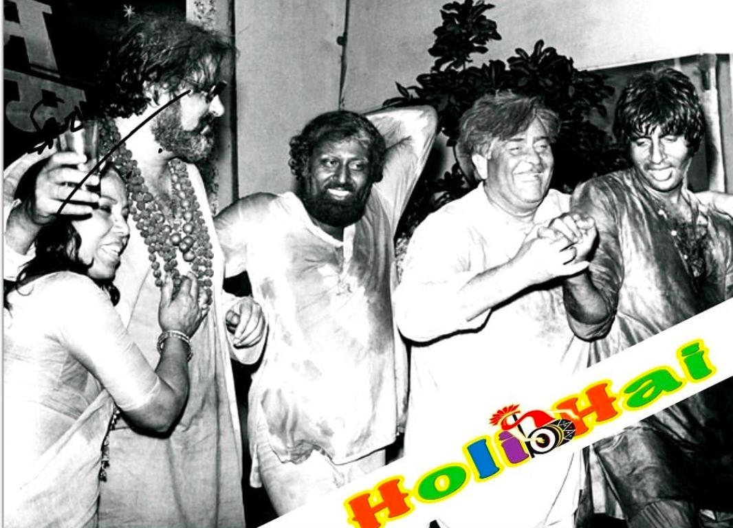 Bollywood veteran Amitabh Bachchan turned nostalgic on Holi. The Bollywood actor took to Instagram to share throwback black and white photographs of his Holi celebrations over the years.