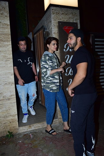 Mumbai: Actors Varun Sharma, Kriti Sanon and Varun Dhawan at sports agent Bunty Sajdeh's party in Mumbai on March 13, 2020. (Photo: IANS)