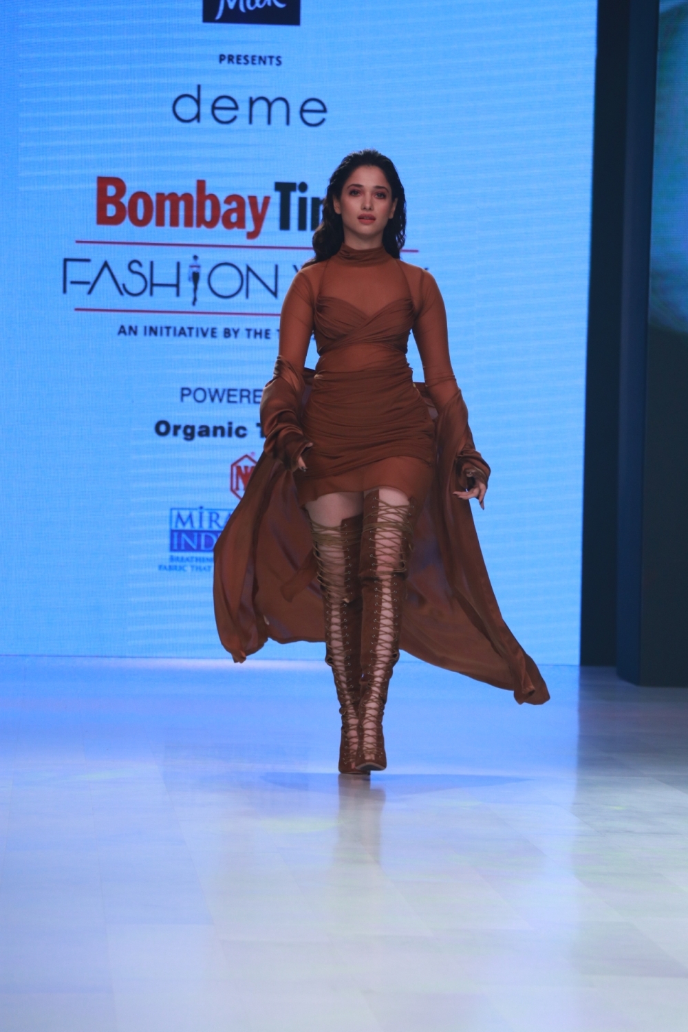 Mumbai: Actress Tamannaah Bhatia walks the ramp on Day 2 of the Bombay Times Fashion Week 2020, in Mumbai on March 14, 2020. (Photo: IANS)