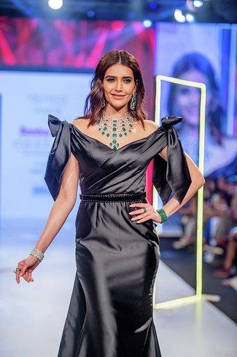 Mumbai: Actress Karishma Tanna walks the ramp on Day 2 of the Bombay Times Fashion Week 2020, in Mumbai on March 14, 2020. (Photo: IANS)