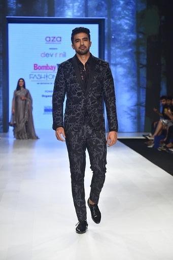 Mumbai: Actor Saqib Saleem walks the ramp showcasing the collection of fashion label Dev R Nil by fashion designers Dev and Nil on Day 3 of the Bombay Times Fashion Week, in Mumbai on March 15, 2020. (Photo: IANS)