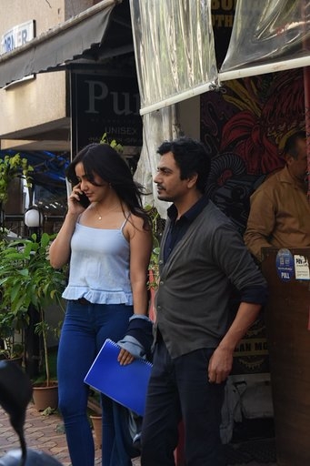 Mumbai: Actors Nawazuddin Siddiqui and Neha Sharma seen at Versova in Mumbai on March 16, 2020. (Photo: IANS)
