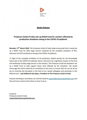 COVID-19 effect: Producers Guild sets up relief fund for daily-wage workers.