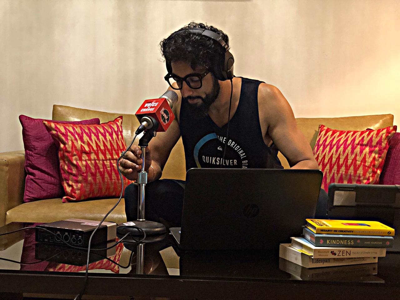 Love guru RJ Rahul Makin working through a laptop and a remote access that has been given to him. As the entire nation works from home in the time of COVID-19 pandemic, the radio jockeys too are staying in but keeping their job of entertaining their listeners first and working round the clock for content.