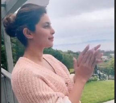 Actress Priyanka Chopra has taken the #safehands challenge and shared a video where she is seen washing her hands with liquid soap, singing a song penned by her pop star husband Nick Jonas.