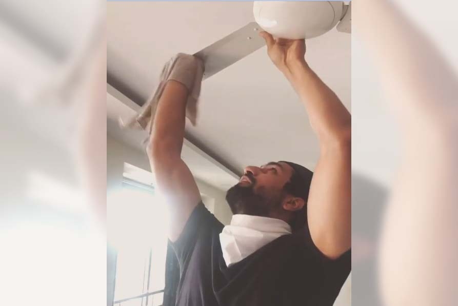 Lockdown diaries: Vicky Kaushal cleans fan, Kriti Sanon pulls his leg.