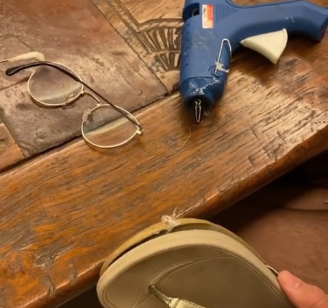 Twinkle Khanna tries her hands in repairing broken slipper, specs.