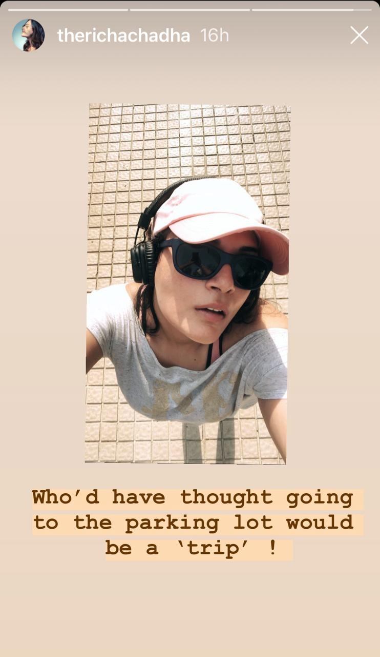 Richa takes a trip to the parking lot.