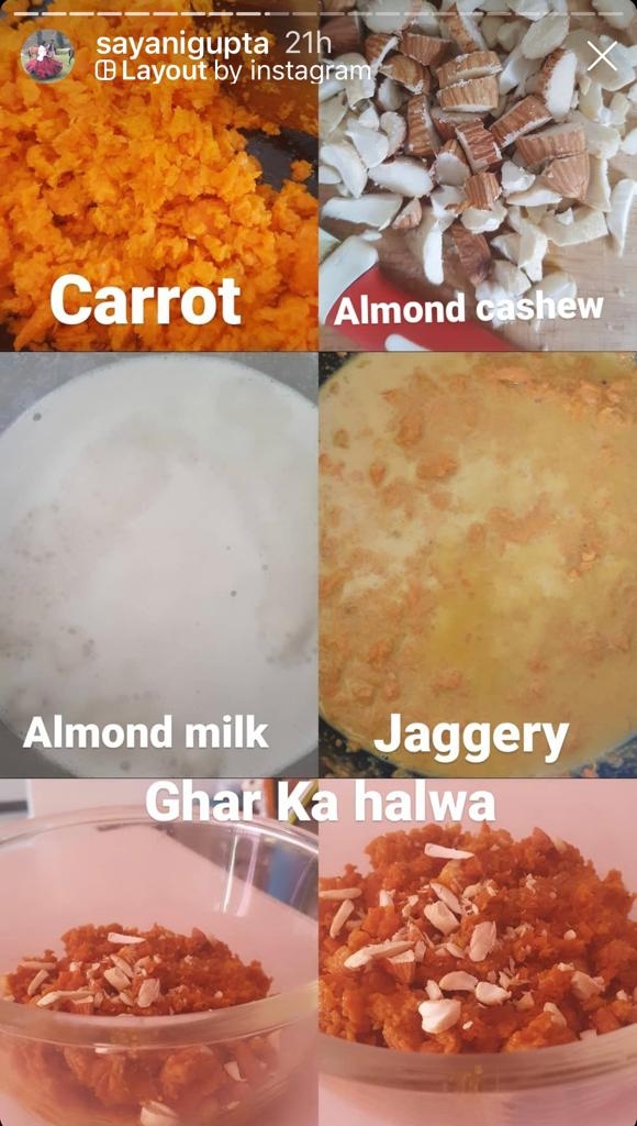 Sayani's first attempt at 'gajar ka halwa' was 'epic'.