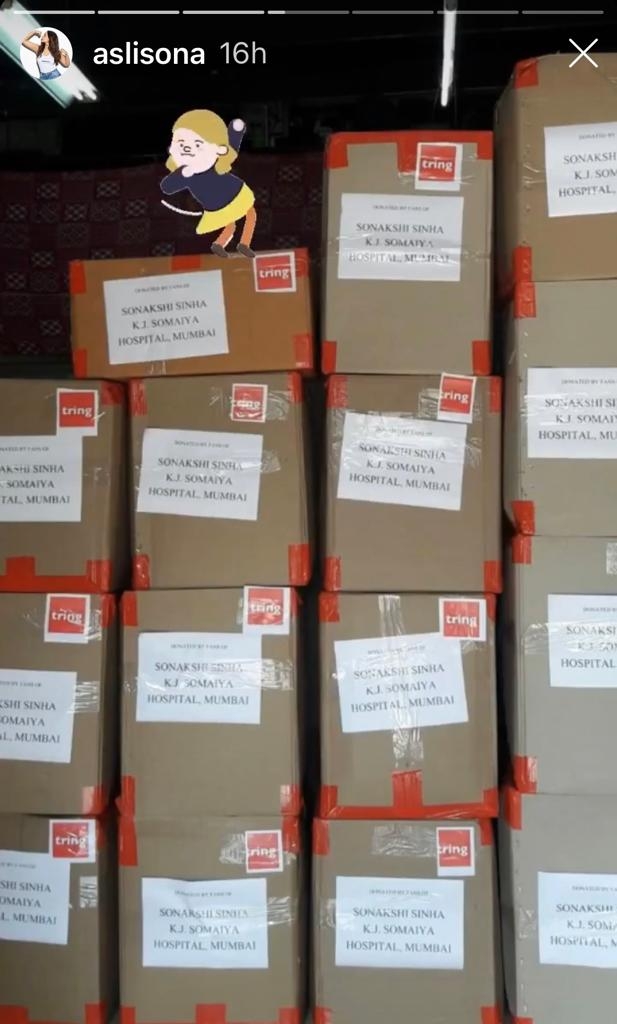 Sonakshi to fans donating PPE kits: You guys are the best.