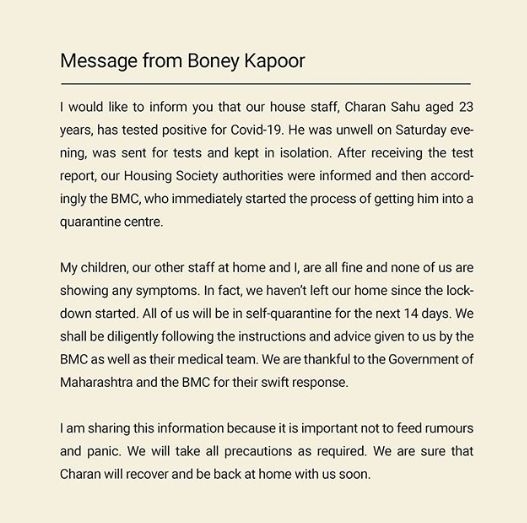 Janhvi on house help testing COVID-19 positive: Staying at home the best solution.