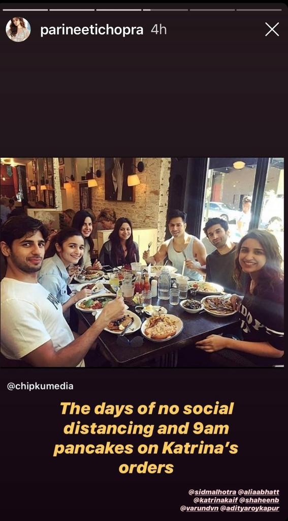 Parineeti Chopra reminisces days of no social distancing