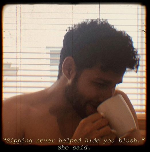 When shirtless Siddhant 'shyly' sipped on hot chocolate.