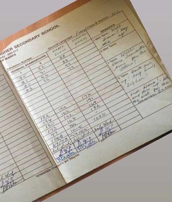 'Asset' Samantha shares her school report card.