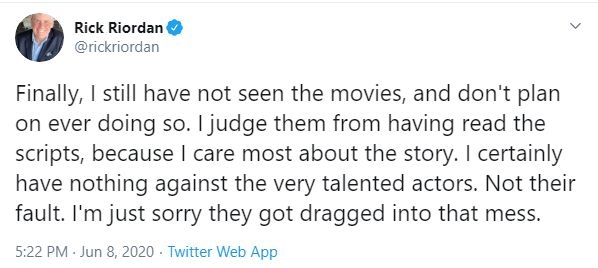 'Percy Jackson' author slams film versions.