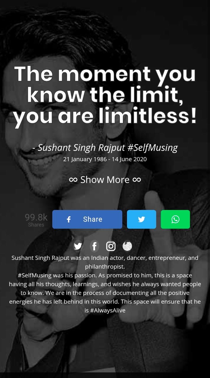 Sushant Singh Rajput website to share 'all the positive energies'.