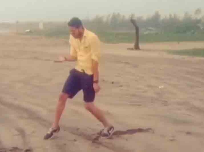 Siddhant Chaturvedi dances on the beach.