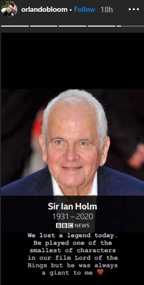 Orlando Bloom, Elijah Wood, Dominic Monaghan mourn Ian Holm's demise'.