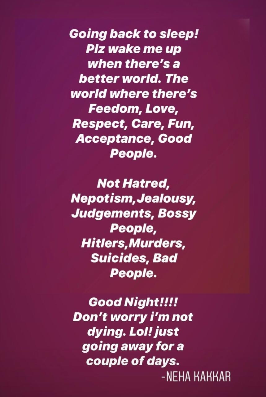 Neha Kakkar takes social media break: 'Don't worry, I am not dying'.