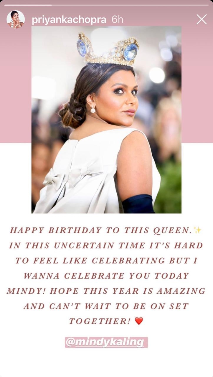 Priyanka Chopra wishes 'queen' Mindy Kaling on birthday.