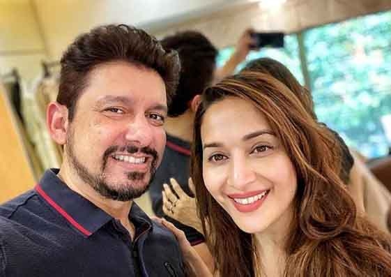 Lockdown diaries: Madhuri experiments with husband's hairstyle.