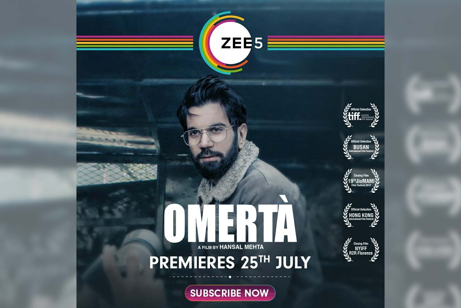 Hansal Mehta-Rajkummar Rao's "Omerta" to stream on ZEE5 from July 25.