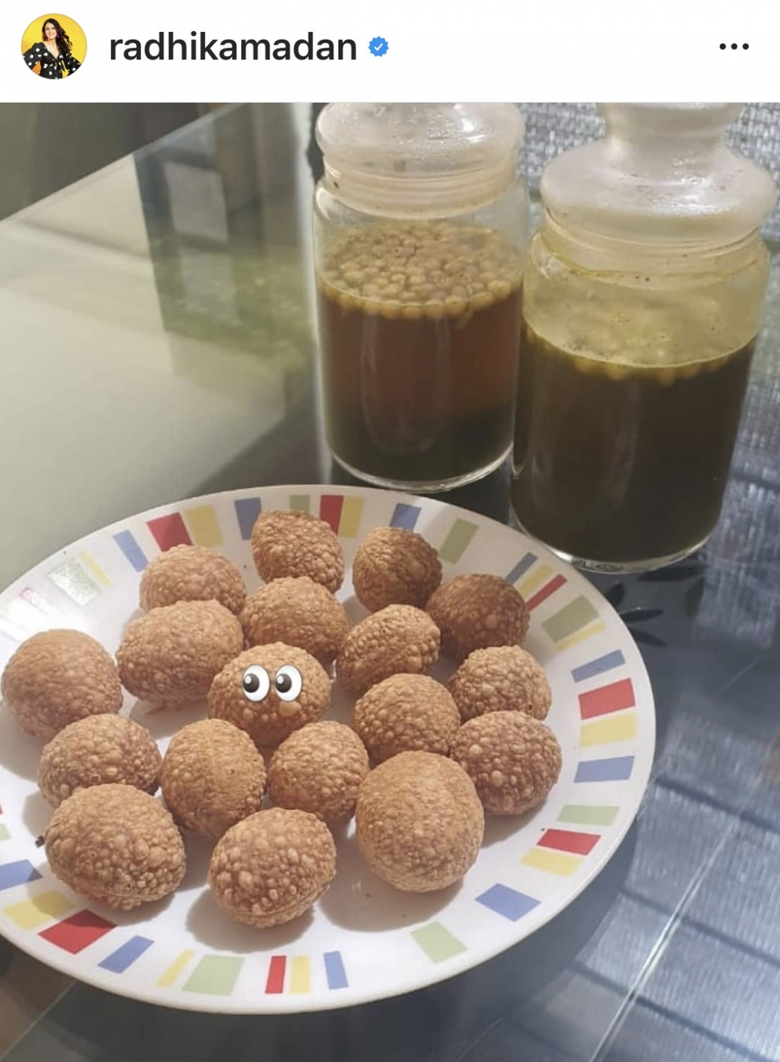 Radhika Madan shares her love for golgappas in new post.