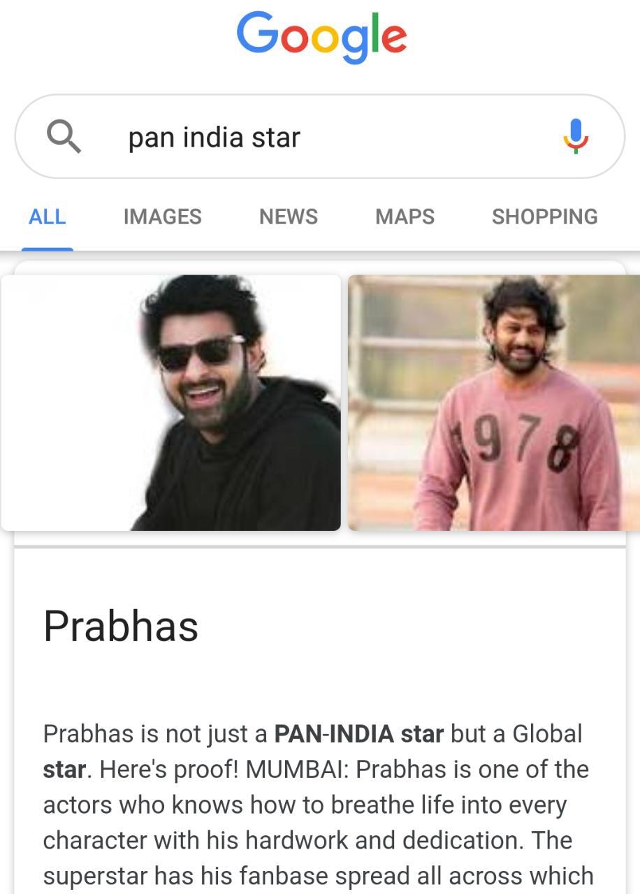 Why Prabhas' name pops up on Googling pan-India star, here is the truth!