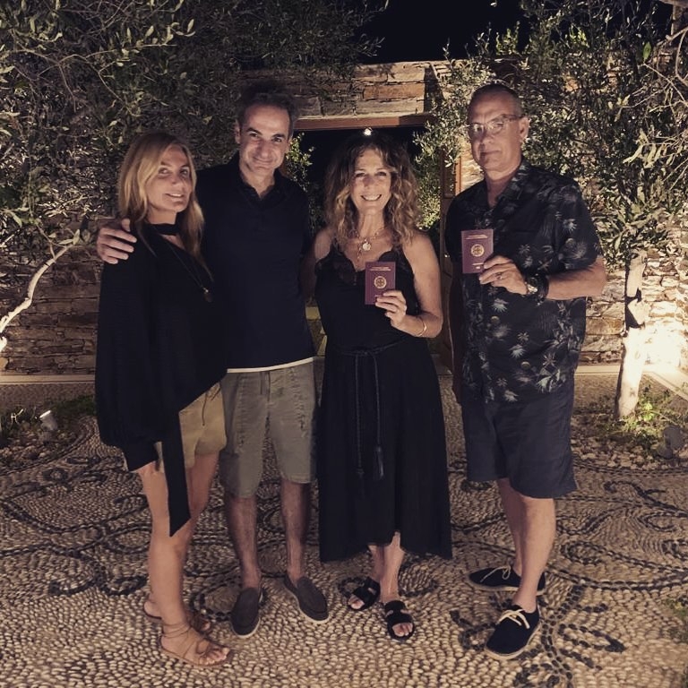 Tom Hanks, Rita Wilson, Greek citizens.