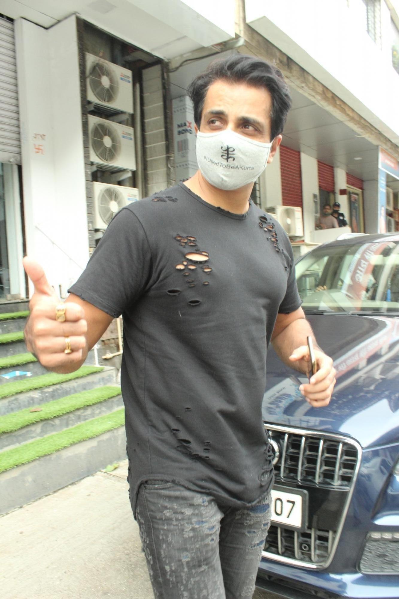 Mumbai: Actor Sonu Sood seen in Mumbai's Andheri on July 31, 2020. (Photo: IANS)