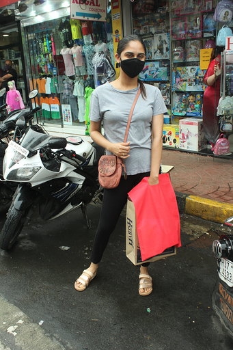 Actress Krystle D'Souza seen at Andheri in Mumbai on Aug 8, 2020. (Photo: IANS)