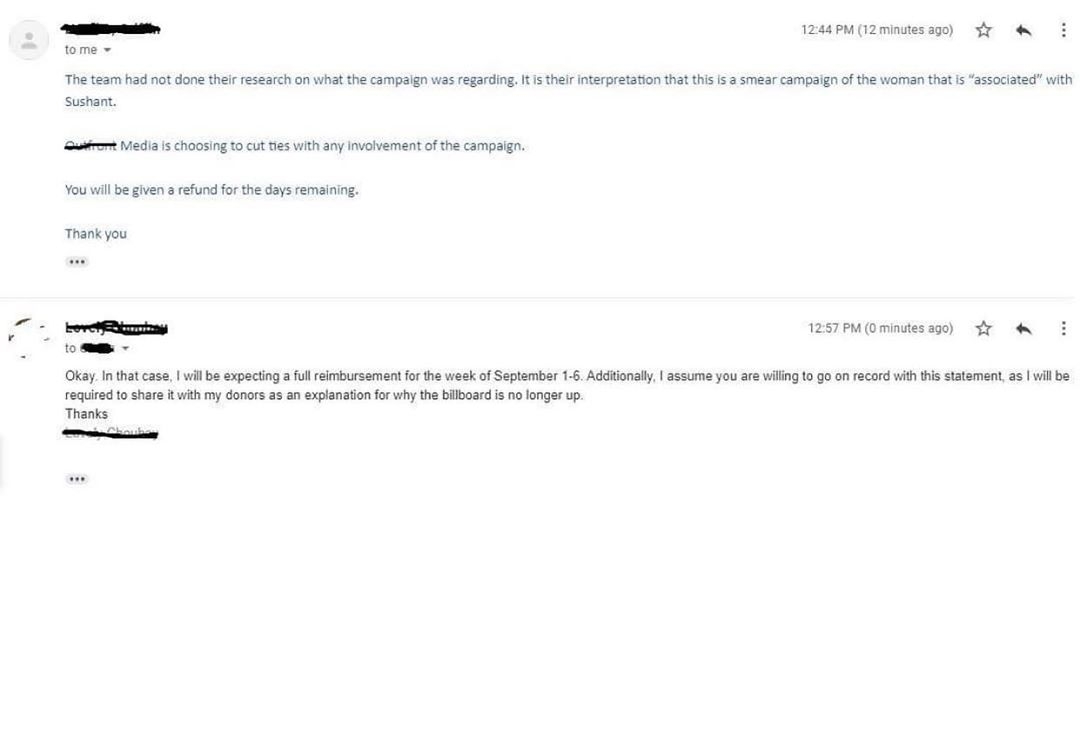 Sushantâ€™s billboard removed in Hollywood, sister Shweta blames paid pr.