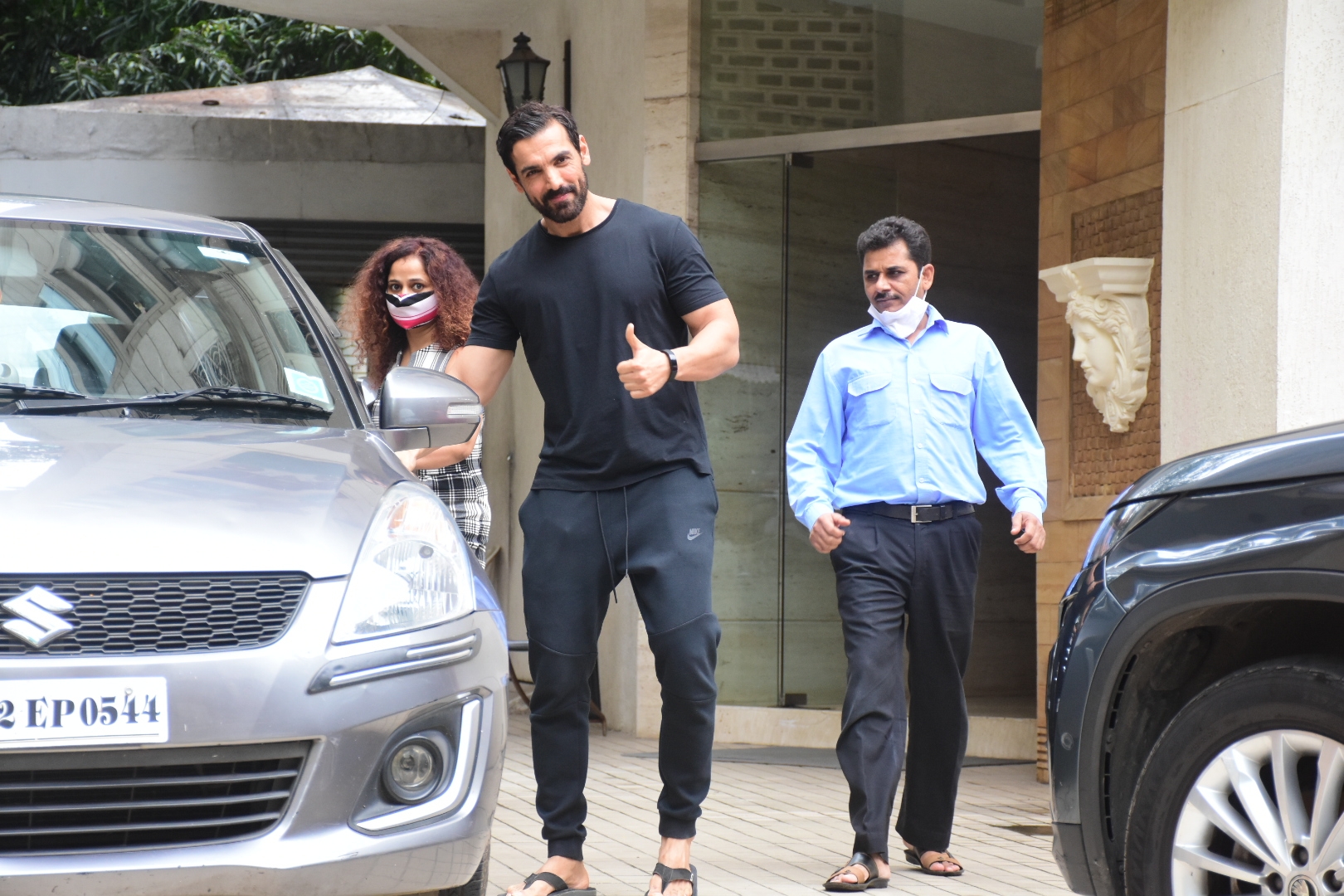 Mumbai: Actor John Abraham seen at Bandra in Mumbai on Sep 28, 2020. (Photo: IANS)