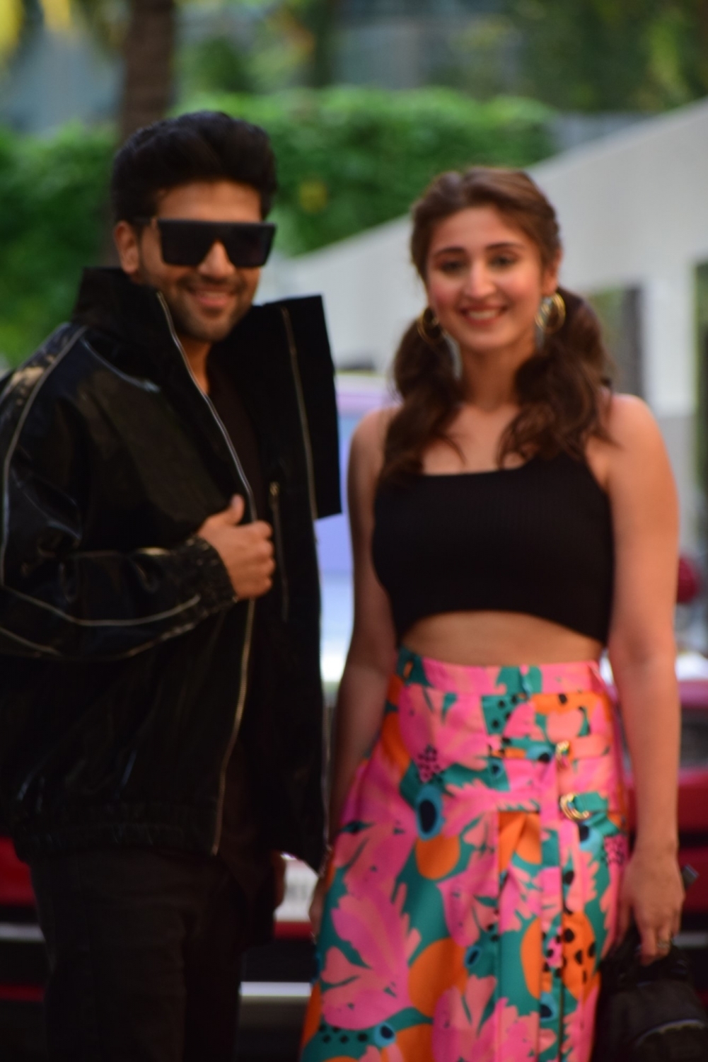 Mumbai: Singers Guru Randhawa and Dhvani Bhanushali seen at the office of T-Series at Mumbai's Andheri on Oct 5, 2020. (Photo: IANS)